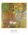 Country Garden with Sunflowers Art Print by Gustav Klimt
