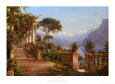 Lodge on Lake Como Art Print by Carl Frederic Aagaard