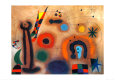 Libelle Mit Roten Flugeln Eine Schlange Jagend Reproduction d'art par Joan Miró
