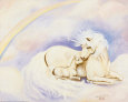 Pastel de licorne Reproduction d'art par Betty Hasler