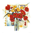 Amapolas rojas en jarrón Lámina por Alfred Gockel