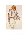 Seated Young Lady Art Print by Egon Schiele