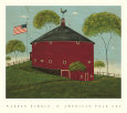 Round Barn Art Print by Warren Kimble