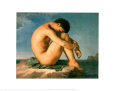 Jeune homme nu assis au bord de la mer (1855) Reproduction d'art par Hippolyte Flandrin