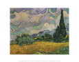 Champs de blé avec cyprès (van Gogh) Affiches
