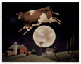 Cow Jumps Over Moon Art Print by Lowell Herrero