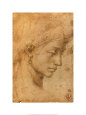 Cabeza femenina de perfil Lámina por Michelangelo Buonarroti