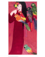 Girl with Parrots Art Print by Walasse Ting