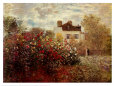 Konstnärens trädgård i Argenteuil Konsttryck av Claude Monet