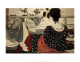 Los enamorados Lámina por Utamaro Kitagawa