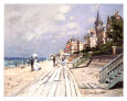 Plage de Trouville Reproduction d'art par Claude Monet