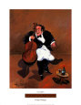 Violonchelista y vino tinto Lámina por Guy Buffet