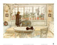 Flowers on the Windowsill Art Print by Carl Larsson