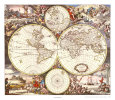 Weltkarte Kunstdruck von Joan Blaeu
