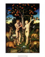 Aatami ja Eeva (Adam and Eve) Taidevedos tekijänä Lucas Cranach the Elder