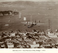 Sikorsky S-42 over San Francisco and Bay Bridge, 1935 Art Print by Clyde Sunderland