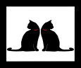 Two Black Cats Kunsttrykk