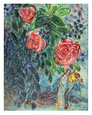 Flowers and Lovers Art Print by Marc Chagall