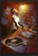 Le D.J. Reproduction d'art par Justin Bua
