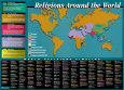 World Religions Map & Timeline Art Print