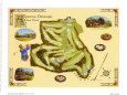 Golf Course Map, Augusta Art Print by Bernard Willington