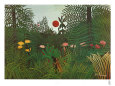 Nègre attaqué par un jaguar Reproduction d'art par Henri Rousseau