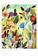 Jardin avec une tulipe bleue Reproduction d'art par Kim Parker