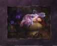 Fille assoupie sur un champignon Reproduction d'art par Lisa Jane