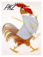 PKZ, Rooster Lámina giclée por Carigiet Alois