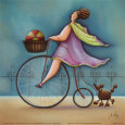 Mujer en bicicleta II