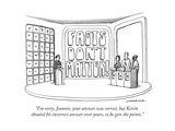 ""I'm sorry, Jeannie, your answer was correct, but Kevin shouted his incorr..."" - New Yorker Cartoon