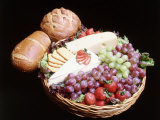 Setting of Bread, Cheese, and Fruit Photographic Print by Jeffry Myers